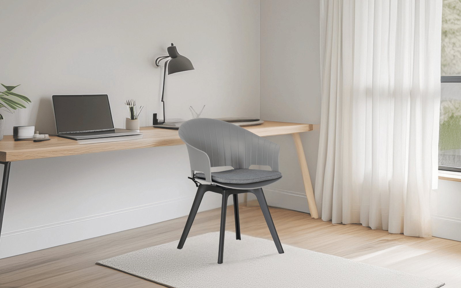 Royaloak Horizon Fibre Cafe Chair with Revolving Mechanism - Grey