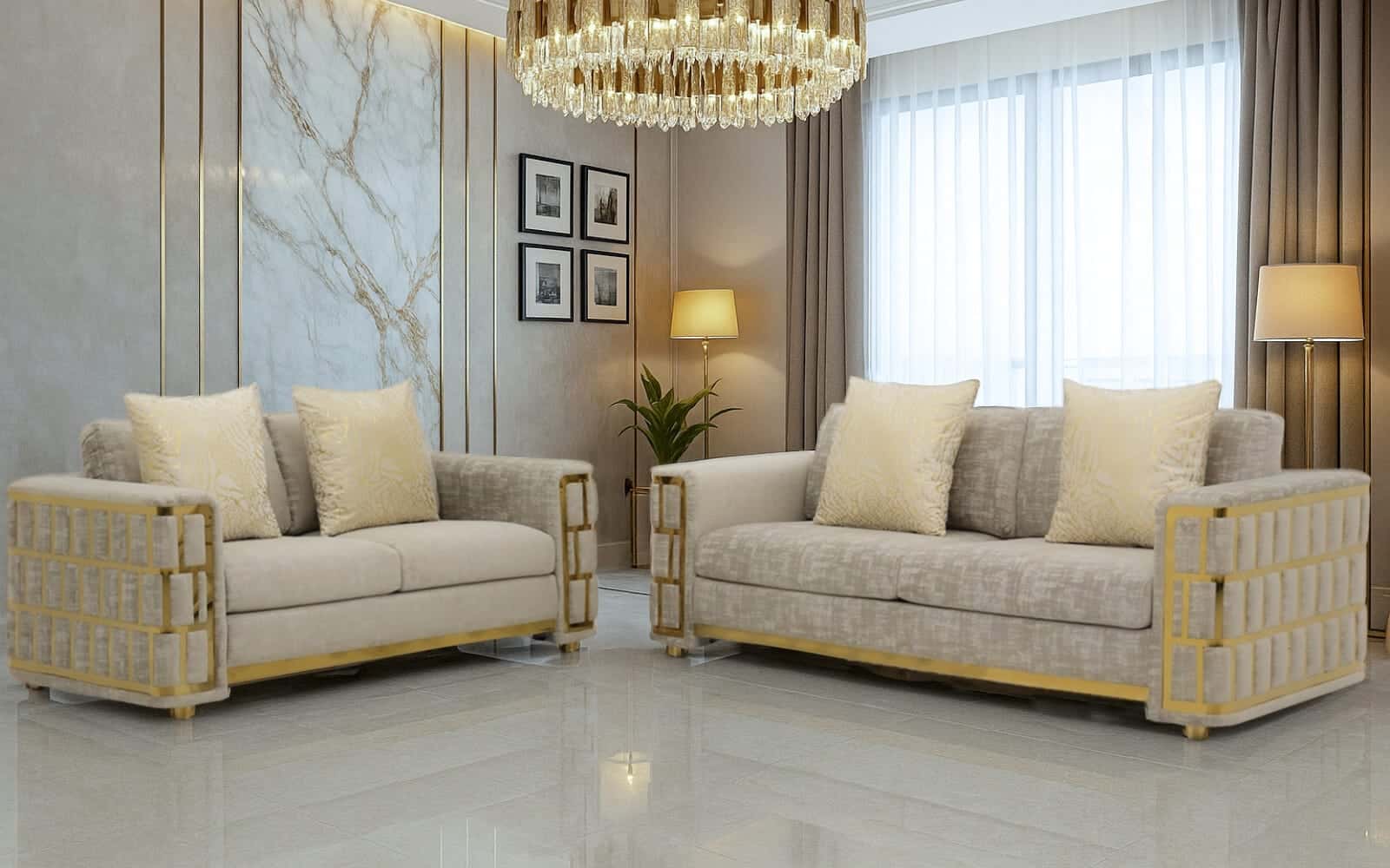 Royaloak Zurich Italian Fabric Three & Two Seater Sofa Set