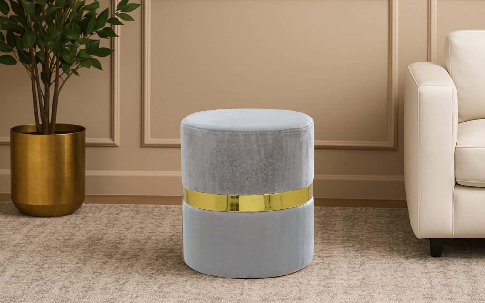 Royaloak Candy Ottoman Luxe - Beige Velvet