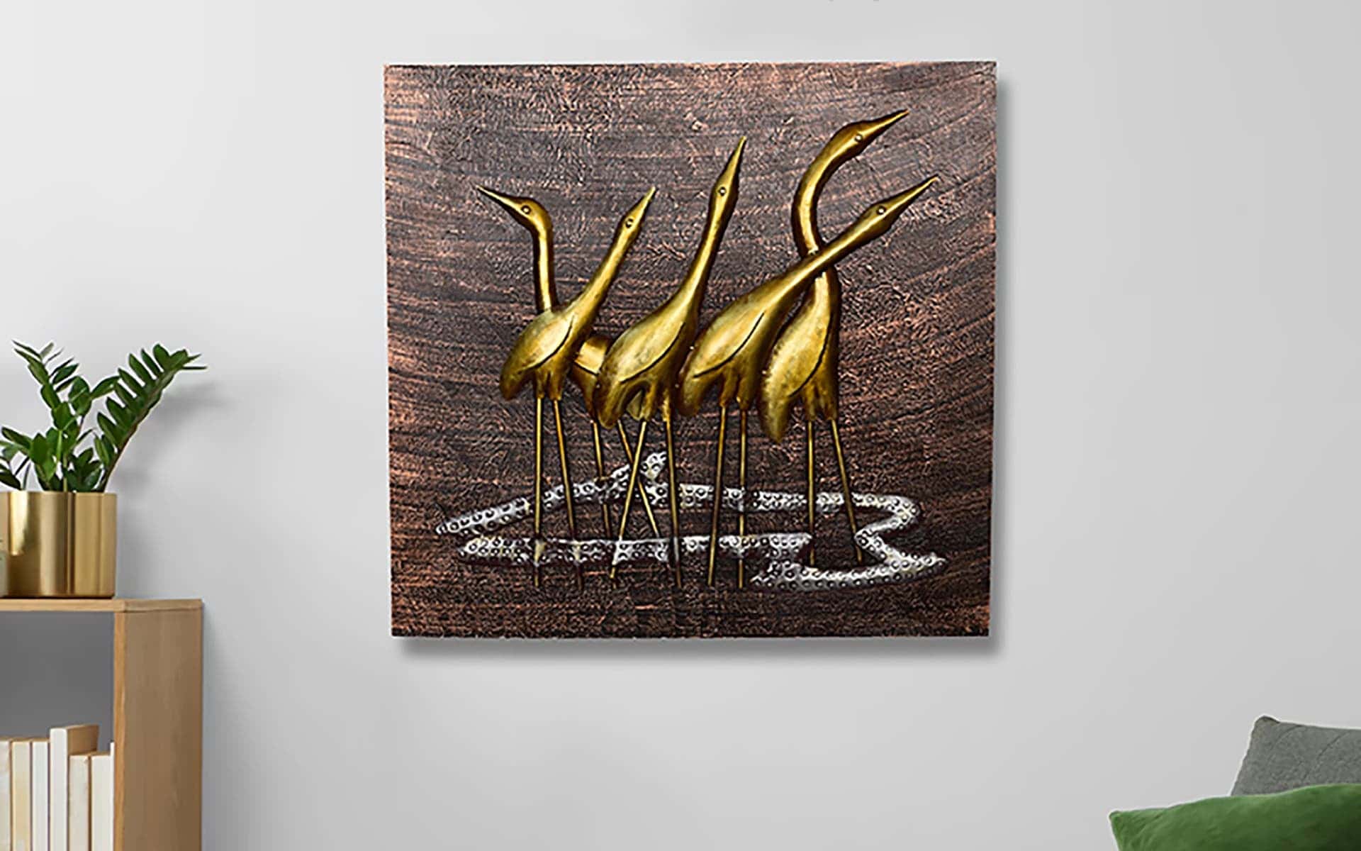 Buy Royaloak Flamingo Wall Frame Decor Gold online
