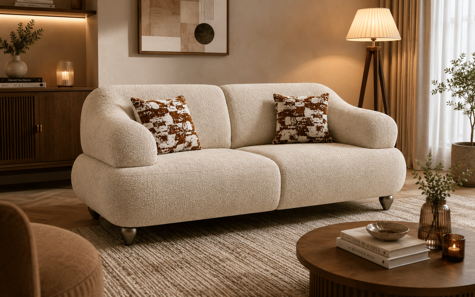 Royaloak Ayla Fabric Two Seater Sofa