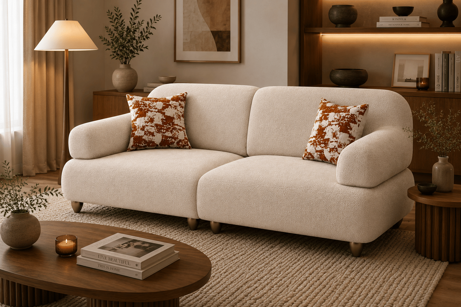 Royaloak Ayla Fabric Three Seater Sofa