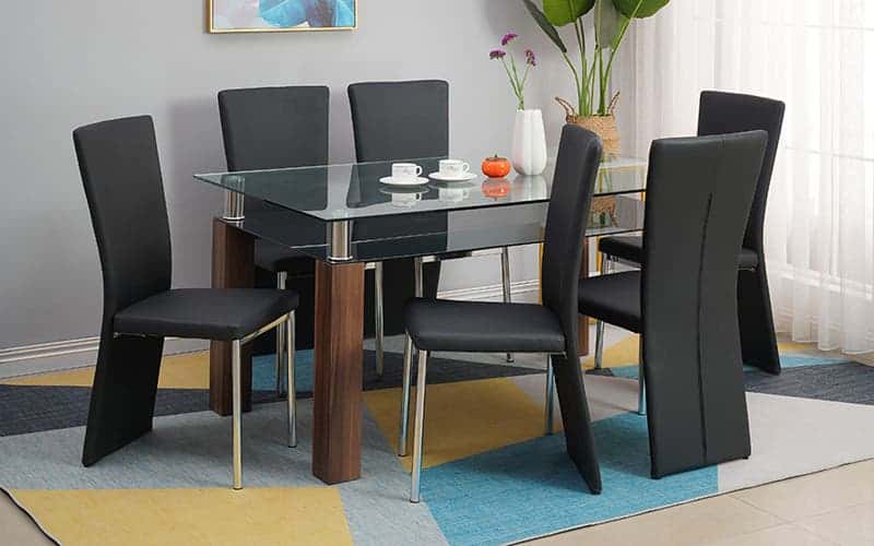 Royaloak Muar Malaysian Glass Dining Table 6S