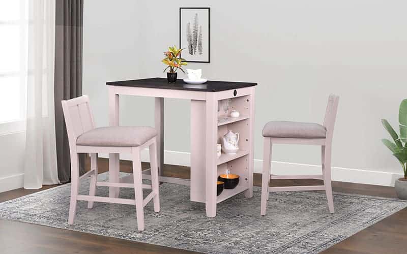 Royaloak Atlanta American Wooden Counter Top Dining Set 2 Seater 
