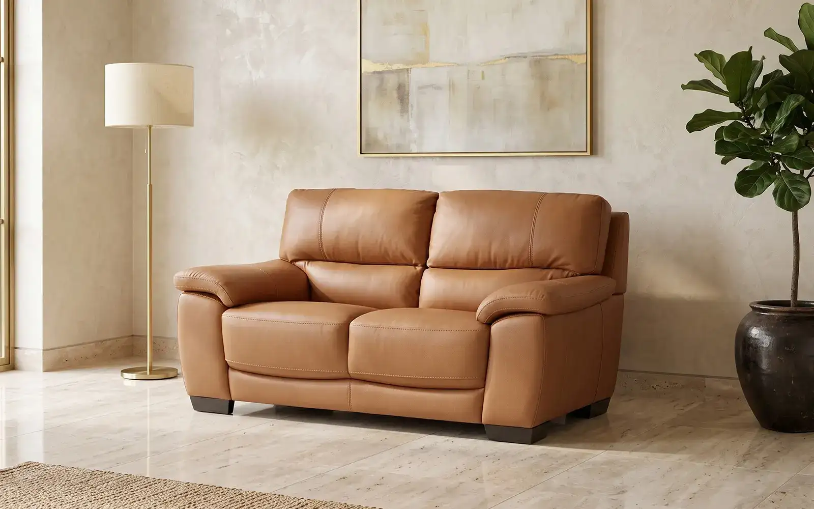 Royaloak Dallas American Half Leather Sofa 2 Seater
