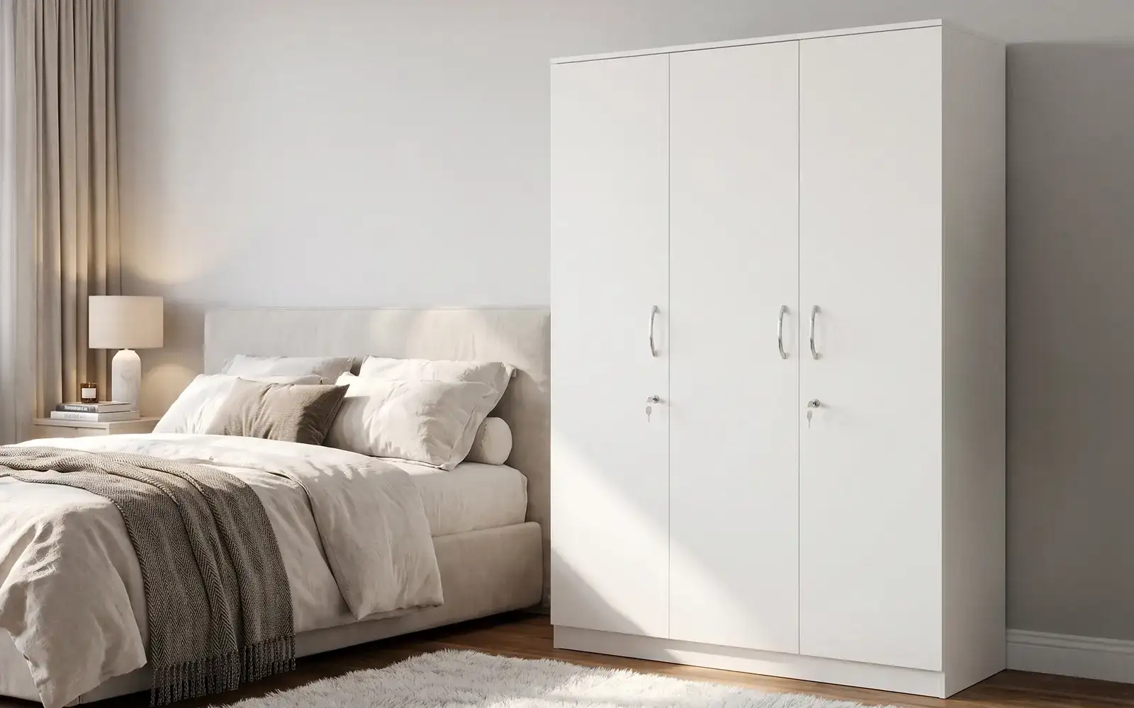 Royaloak Snow Wardrobe With Shelves - 3 Door