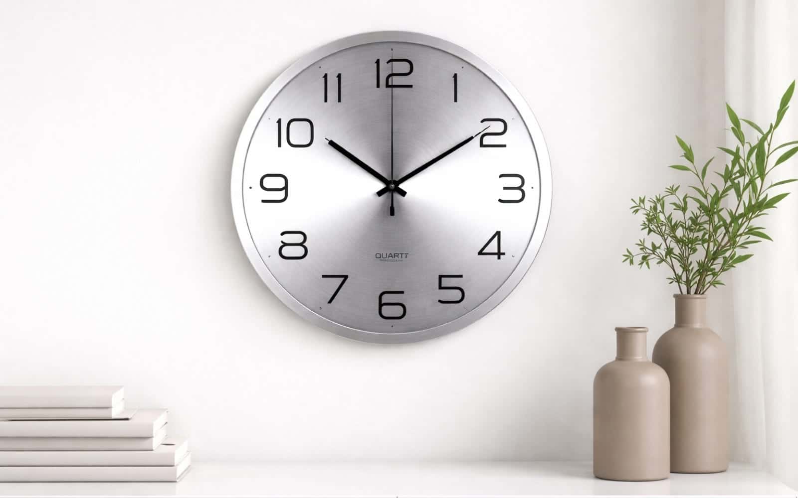 Royaloak Modern Wall Clock Grey – 12 Inch
