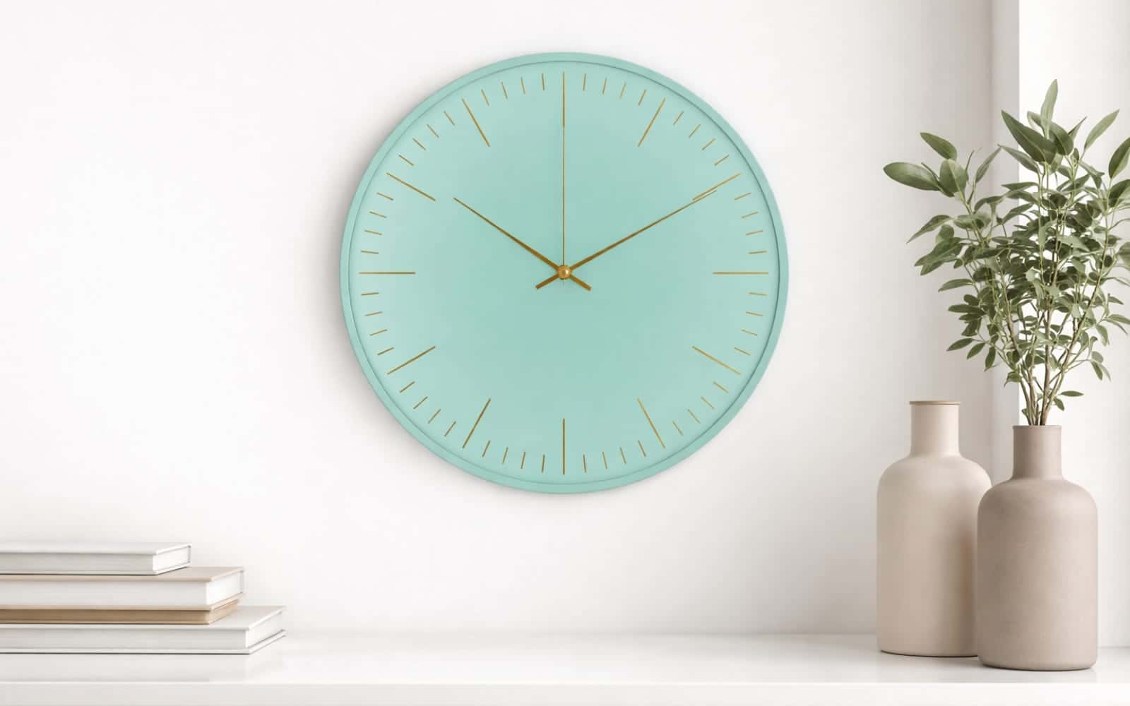 Royaloak Contemporary Wall Clock Green & Gold – 12 Inch