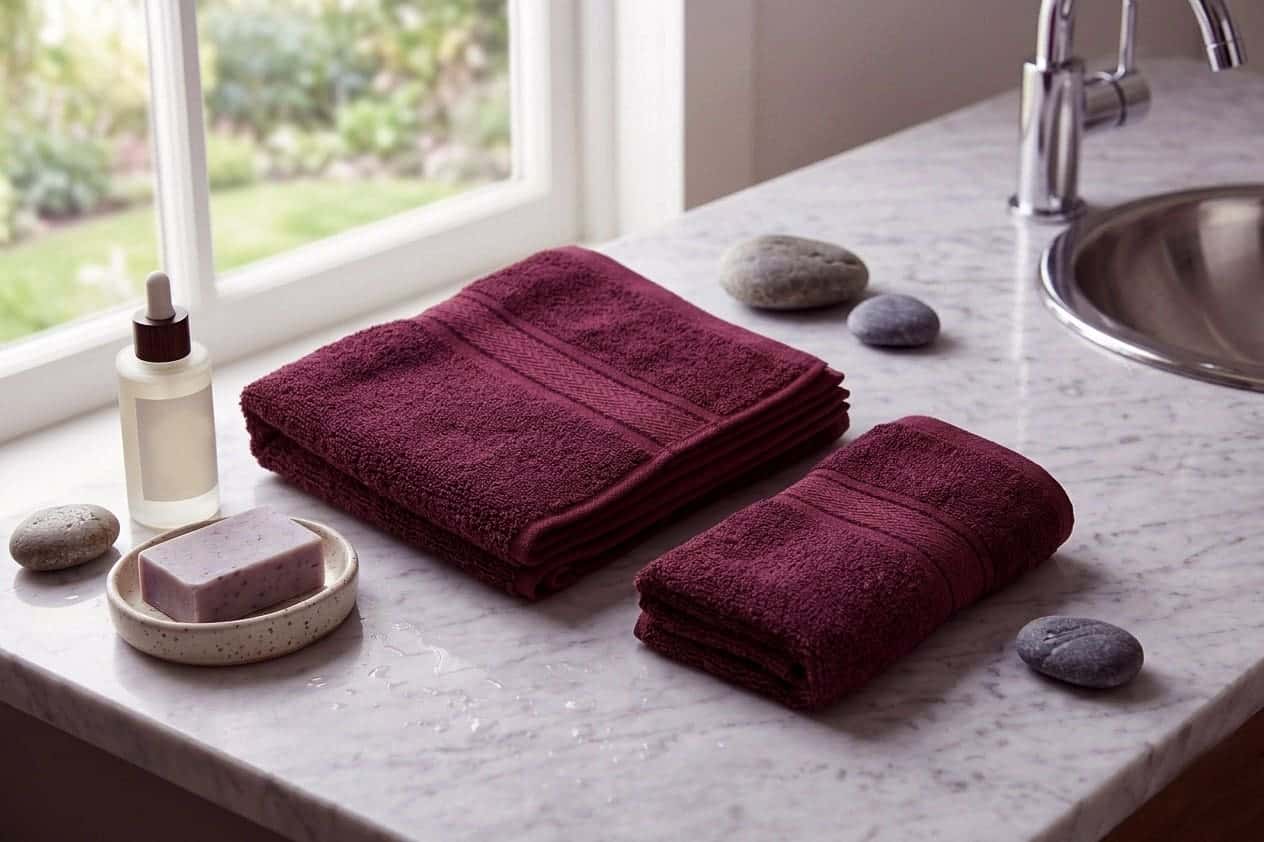 Royaloak Super Soft Cotton Hand  towel set of 2 - Burgundy