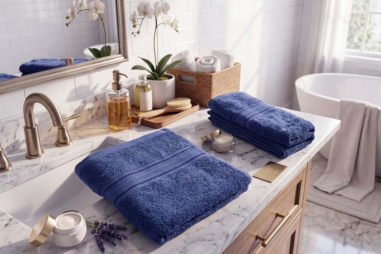 Royaloak Super Soft Cotton Hand Towel Set of 2 - Navy Blue