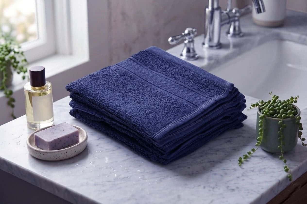 Royaloak Super Soft Cotton Face Towel set of 4 - Navy Blue