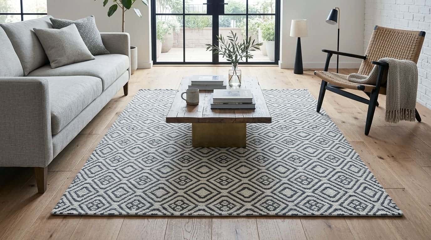Royaloak Rustics Handwoven Jacquard  Carpet - Chiffon 180X120cm