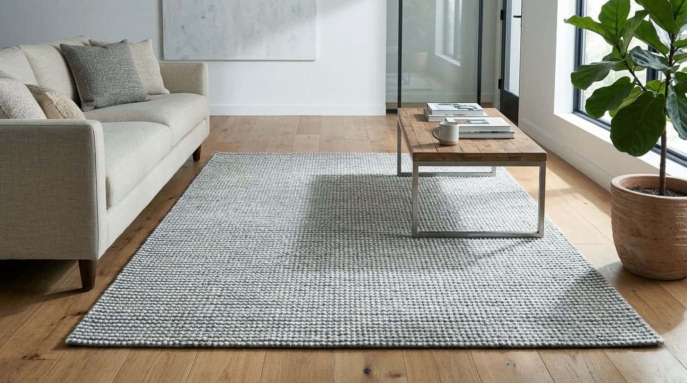 Royaloak Rustics Handwoven Jacquard  Carpet - Snow 210X150cm