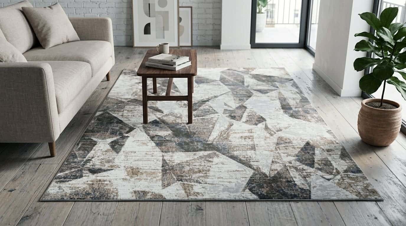 Royaloak Abstract Printed Carpet - Blue Dunes 210 X 150cm