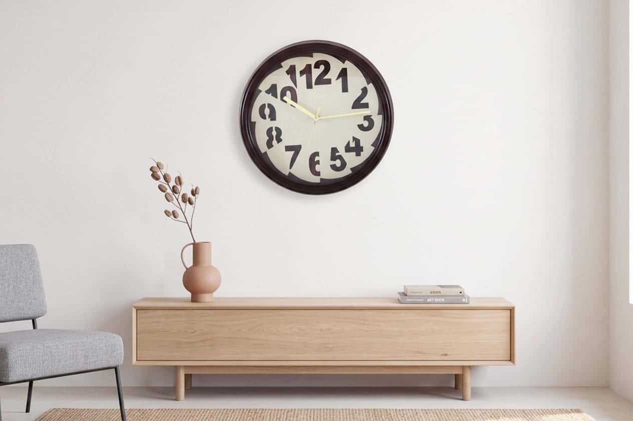 Royaloak Rustic Mosaic Walnut Wall Clock