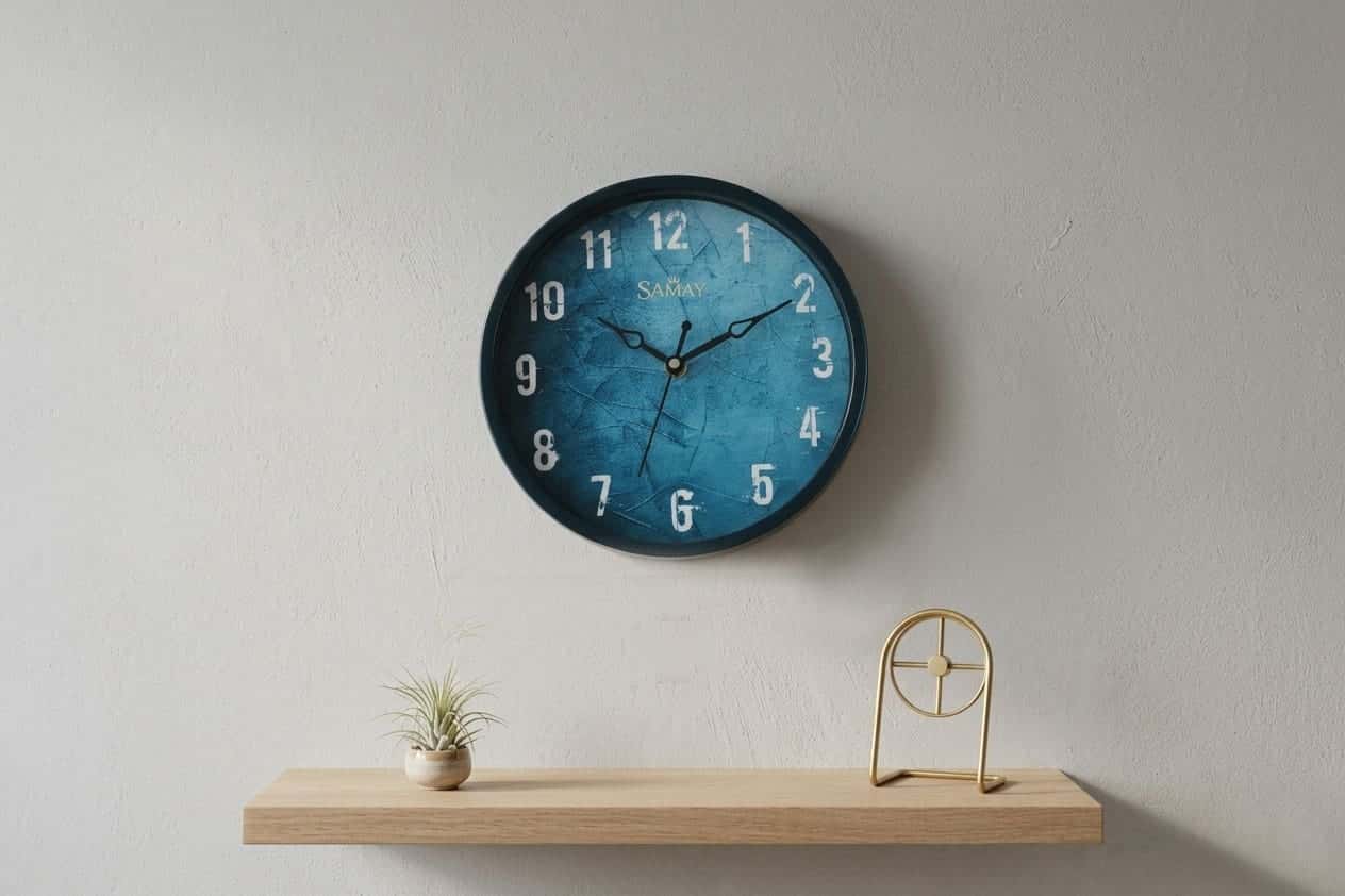 Royaloak Frost Ember Blue Wall Cum Table Clock