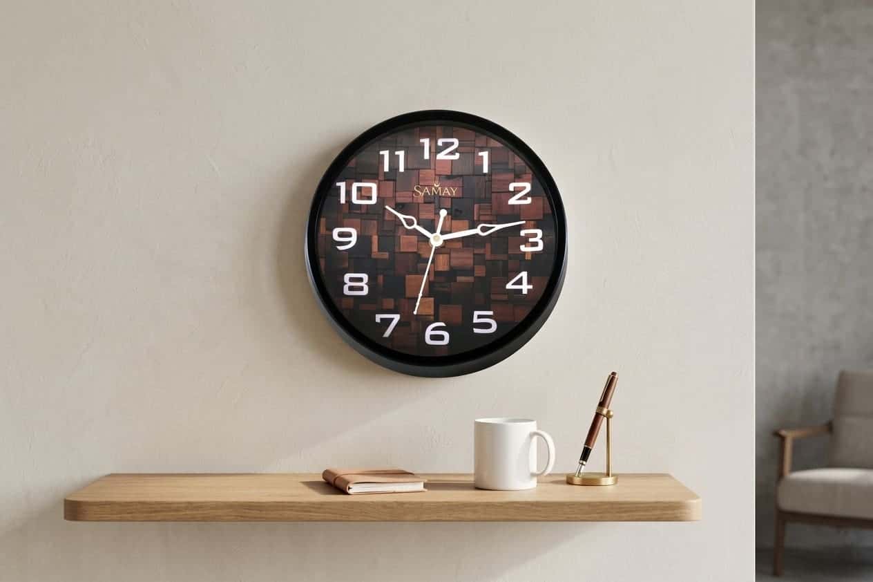 Royaloak Copperwood Mosaic Wall Cum Table Clock
