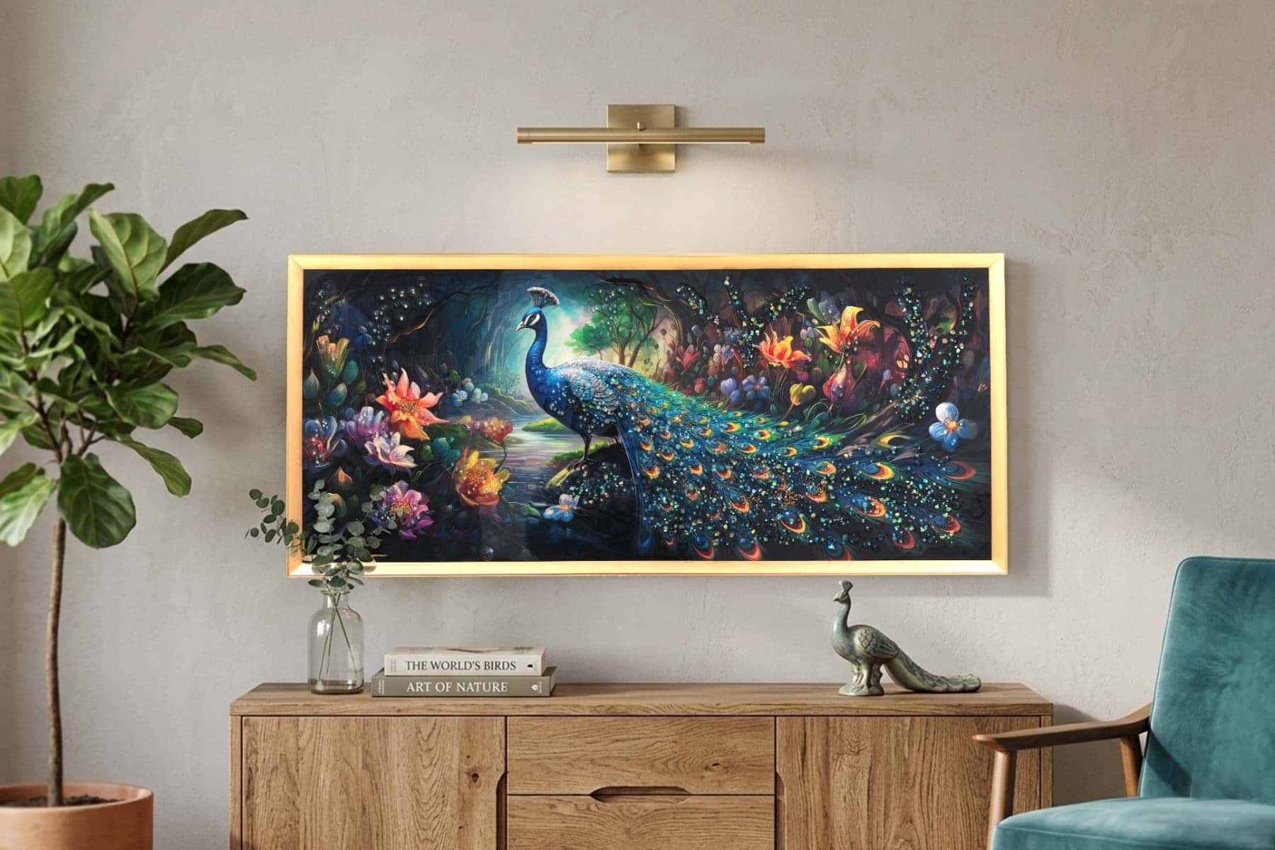 Royaloak Premium Peacock  Crystal Wall Frame
