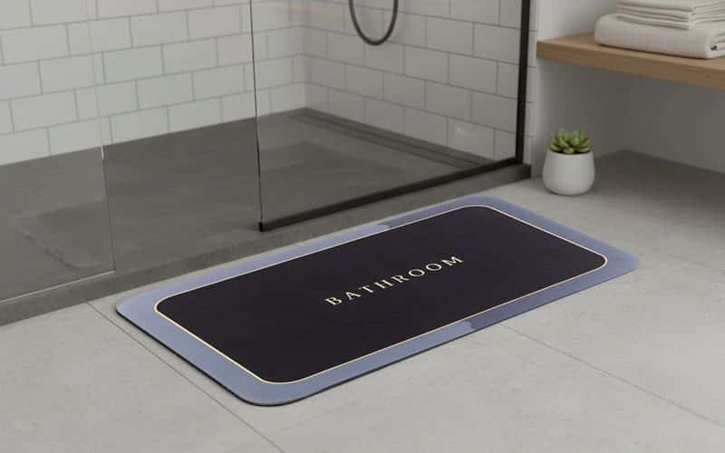 Royaloak Rubber Bath Mat - Black, 60X40 CM