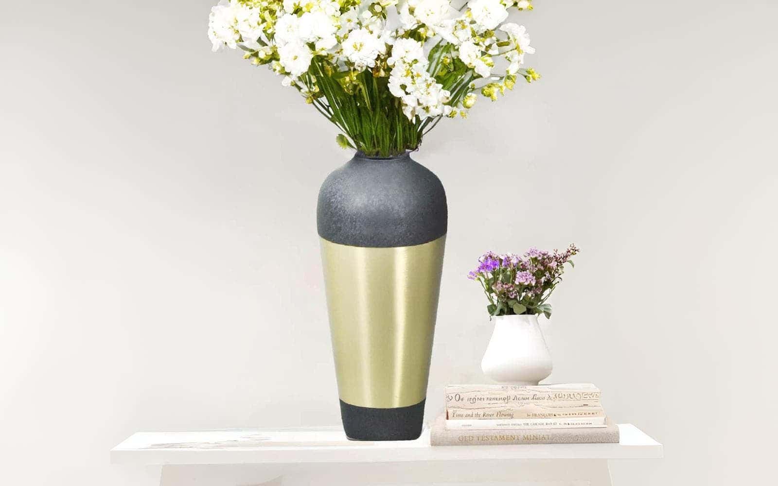 Royaloak Metal Two-Tone Flower Vase Small-1
