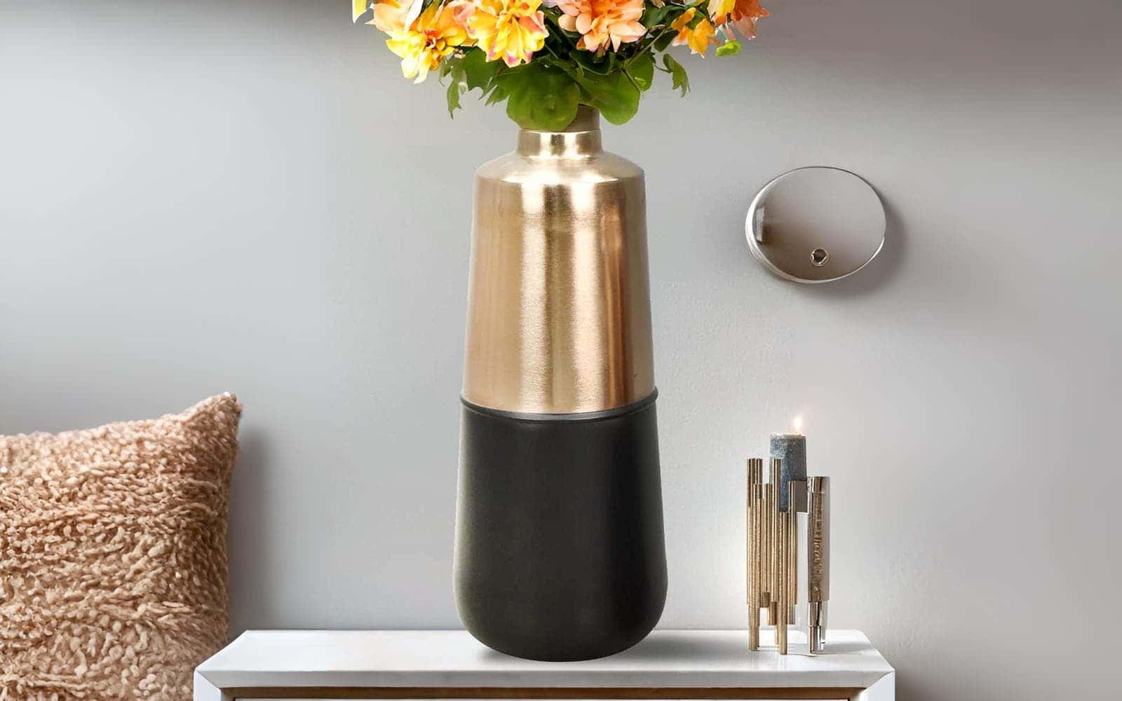 Royaloak Metal Two-Tone Flower Vase Large