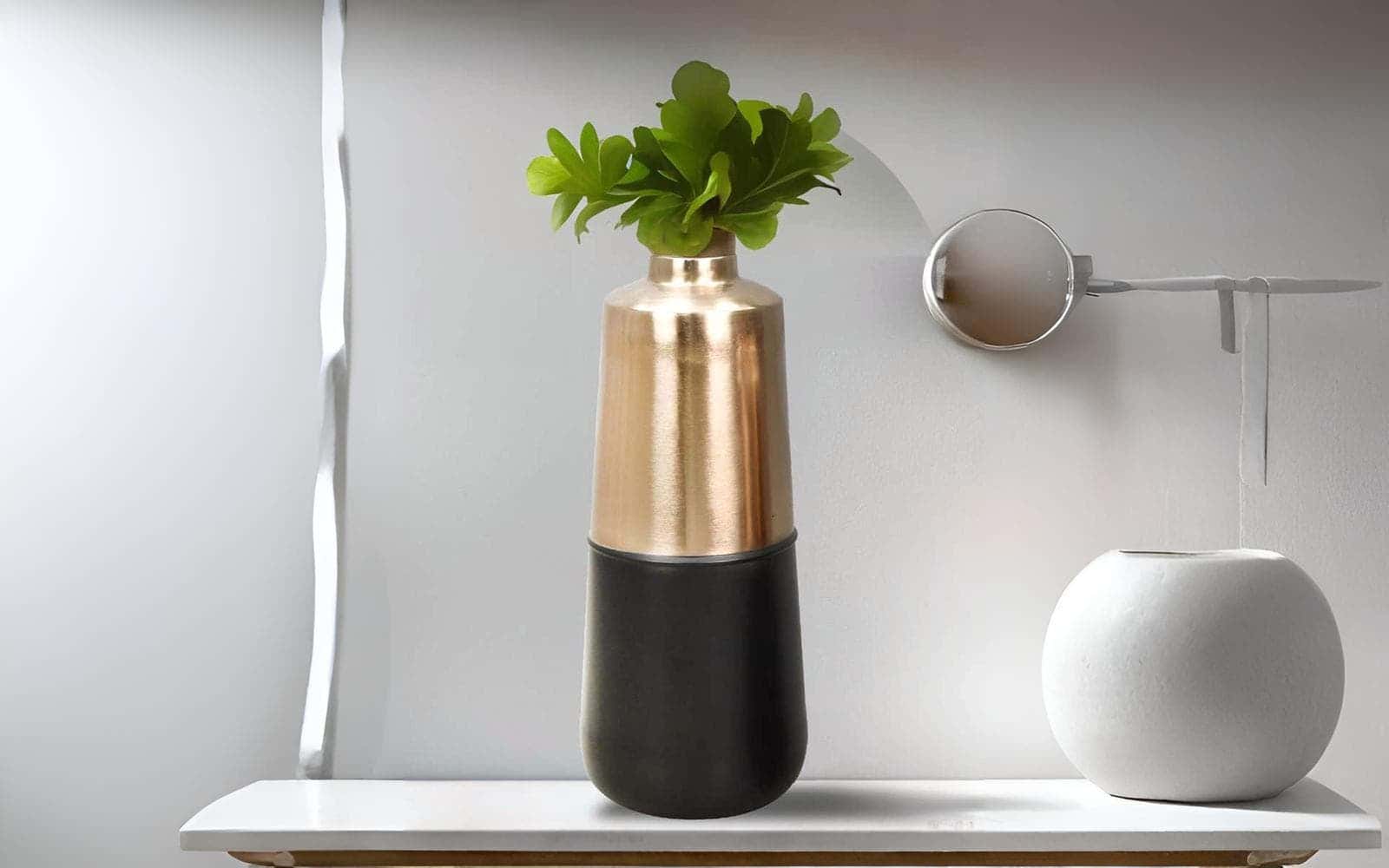 Royaloak Metal Two-Tone Flower Vase Small