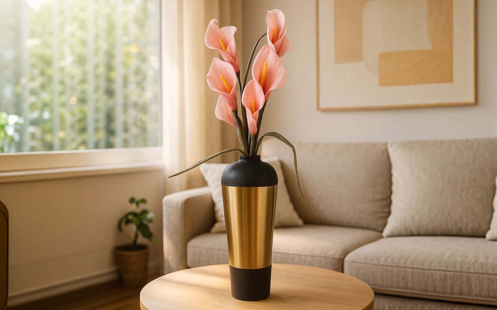 Royaloak Metal Two-Tone Flower Vase Large-1