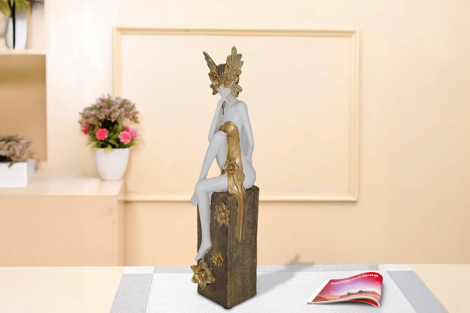 Royaloak Lady Sitting On Bench - 47 Cms