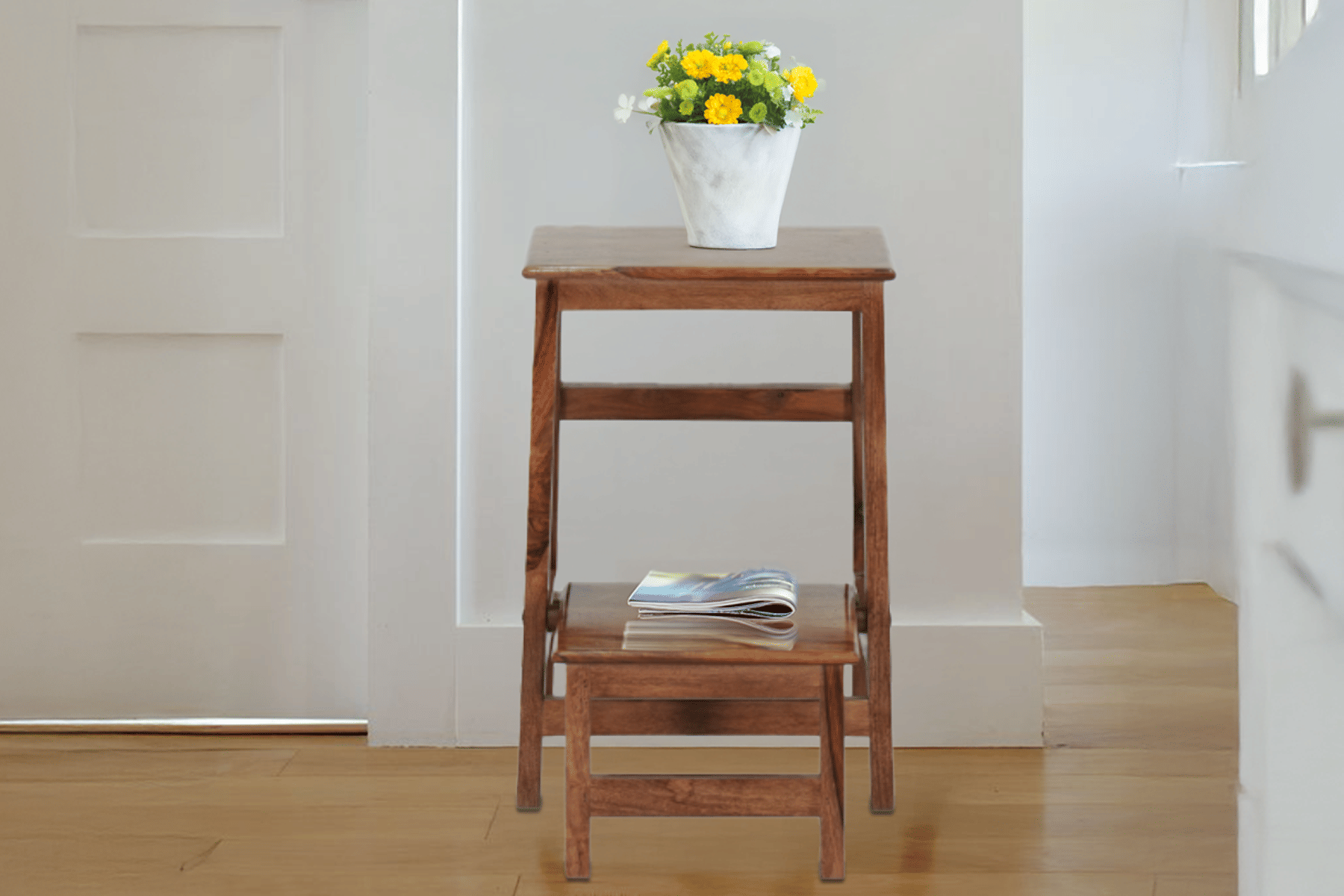 Royaloak Darcy Wooden Ladder Stool - Sheesham Wood