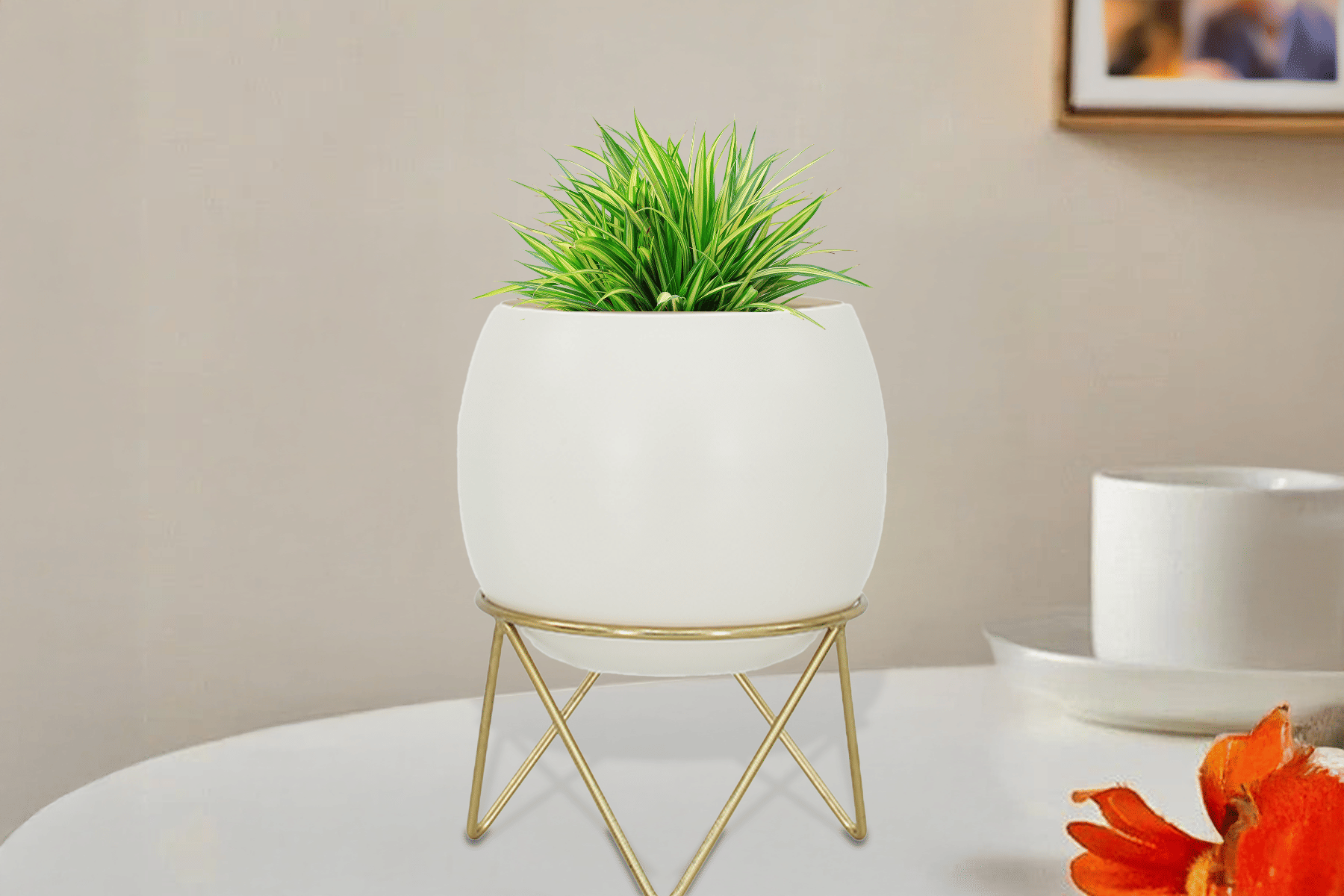 Royaloak Metal Round Planter on Tripod Stand - Large