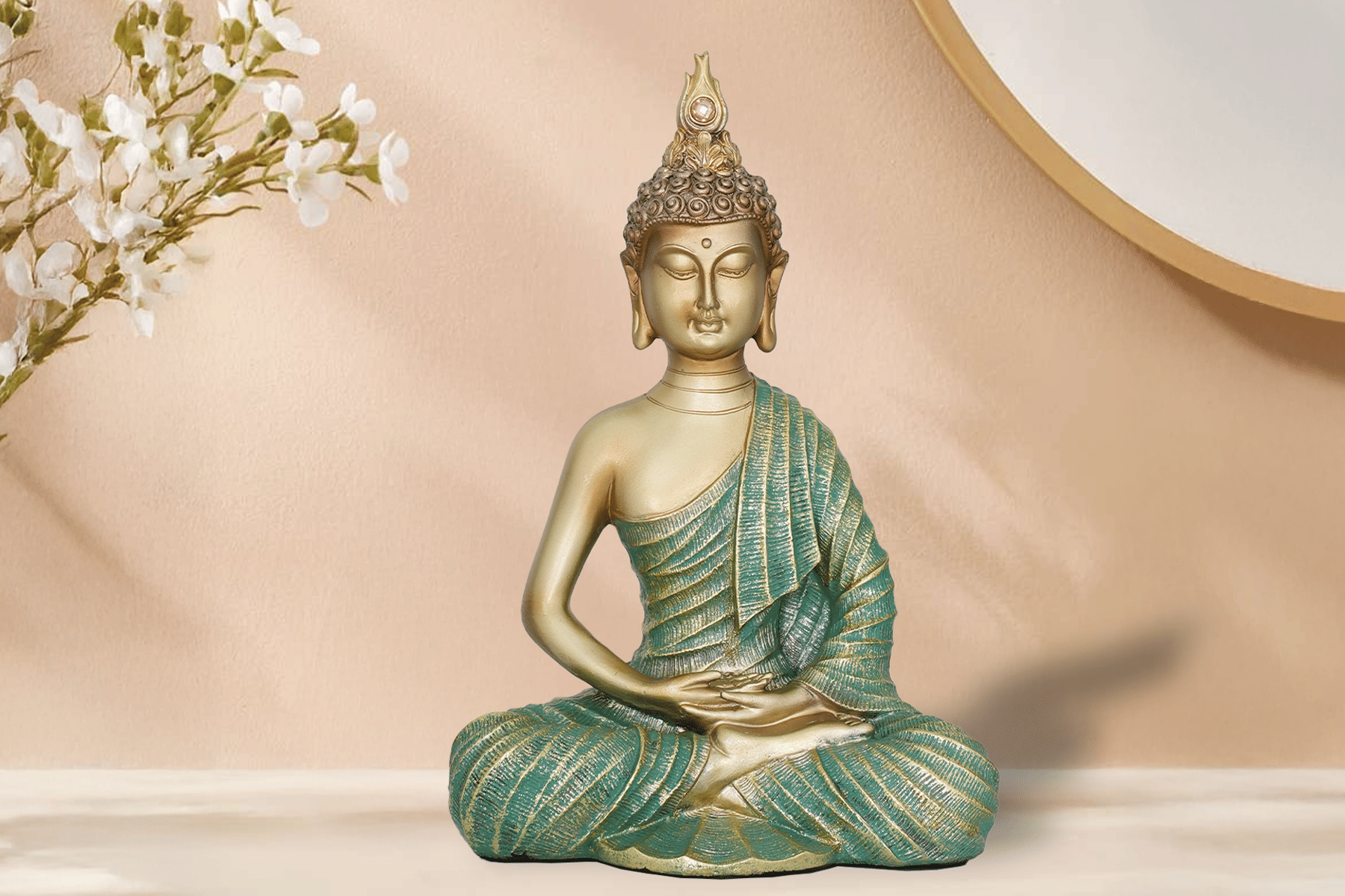Royaloak Meditating Buddha - 27 Cms