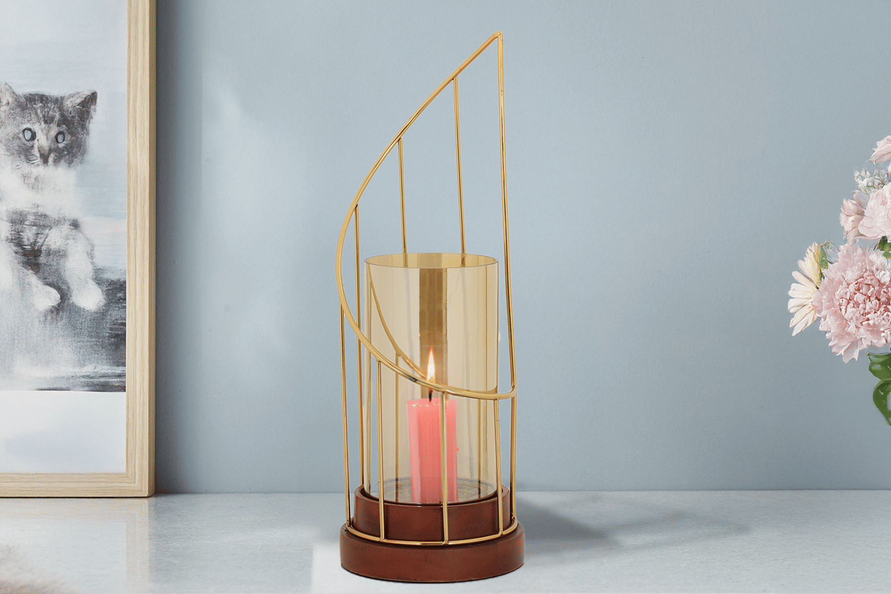 Royaloak Wire Swirl Cylinder Candle Holder - Large