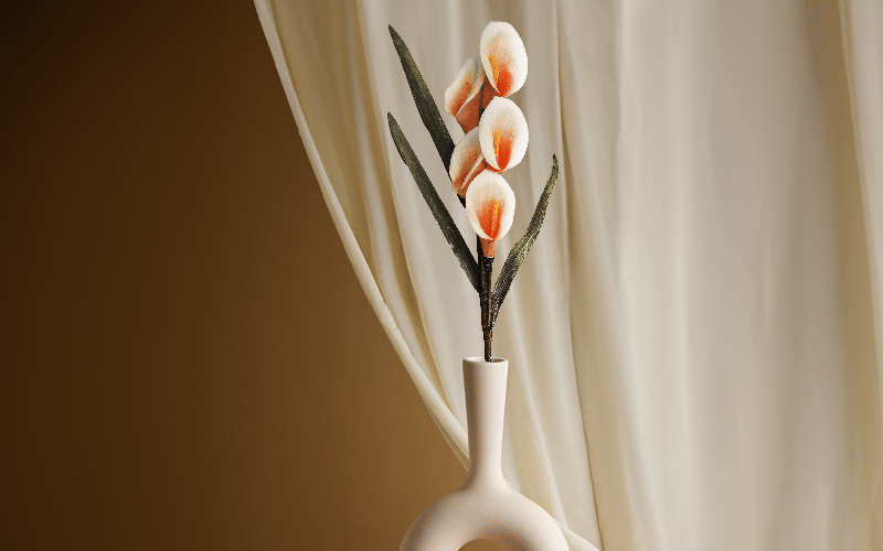 Royaloak Five Head Calla Lily Foam Flower Stick - Orange