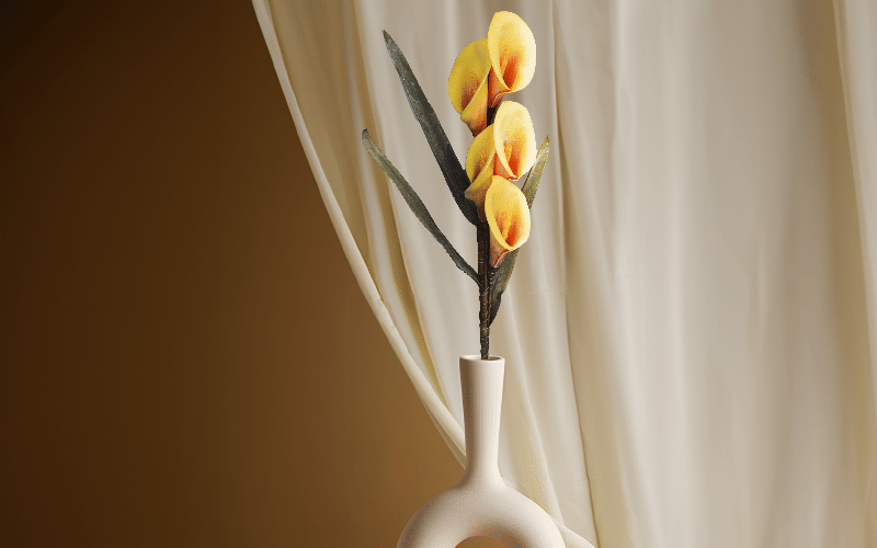 Royaloak Five Head Calla Lily Foam Flower Stick - Sunset Red