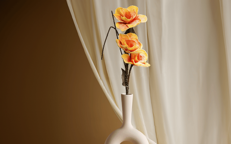 Royaloak Three Head Tulip Foam Flower Stick - Sunset Red