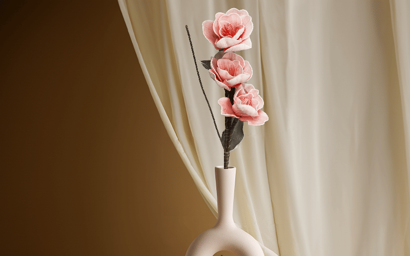 Royaloak Three Head Tulip Foam Flower Stick - Orange Red
