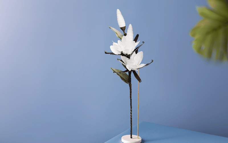 Royaloak Two Head Cockscomb Foam Flower Stick - White