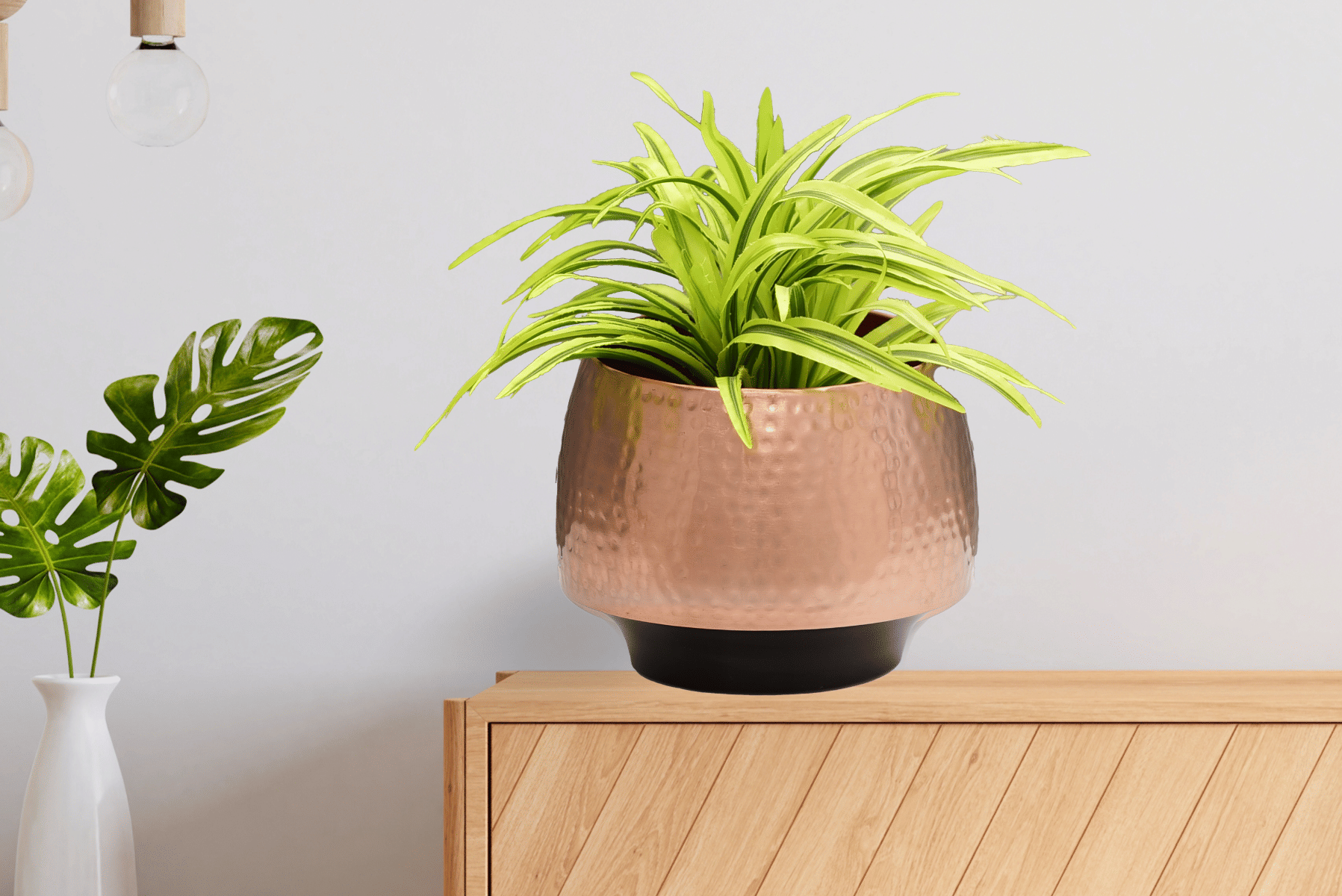 Royaloak Metal Two Tone Medium Table Planter Black - Rosegold