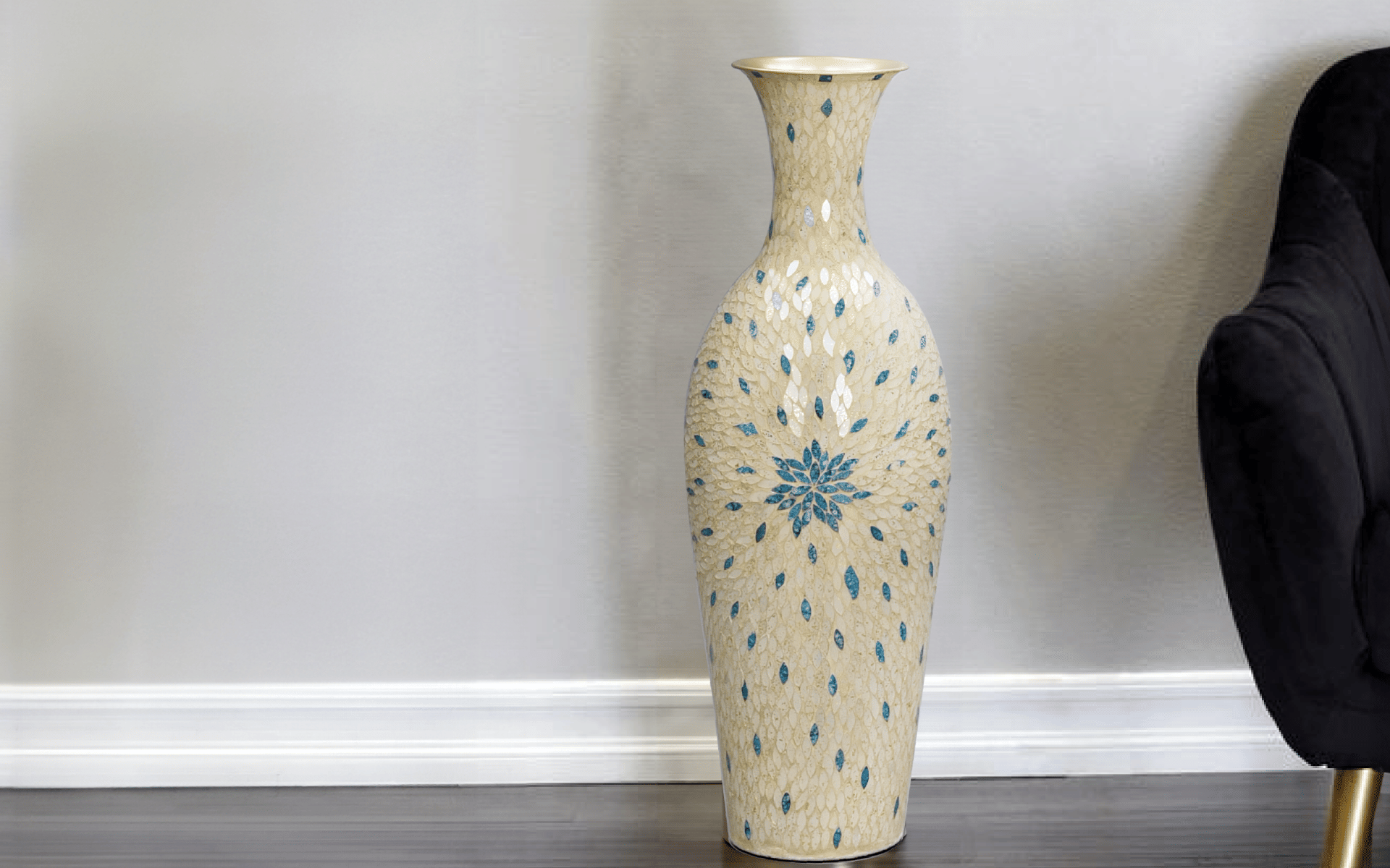 Buy Royaloak Teal White Mosaic Vase online