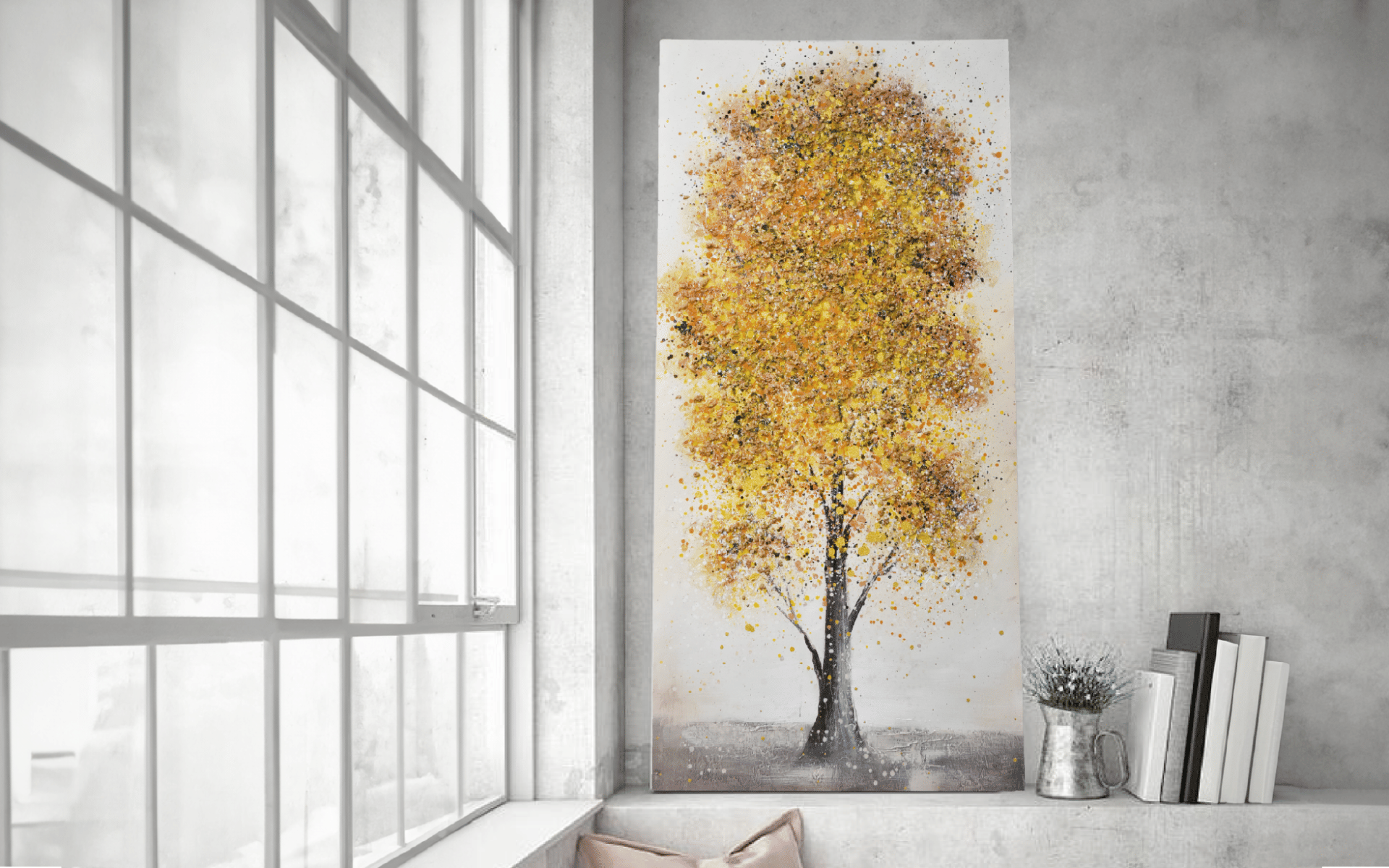 Royaloak Golden Blooming Tree Wall Frame