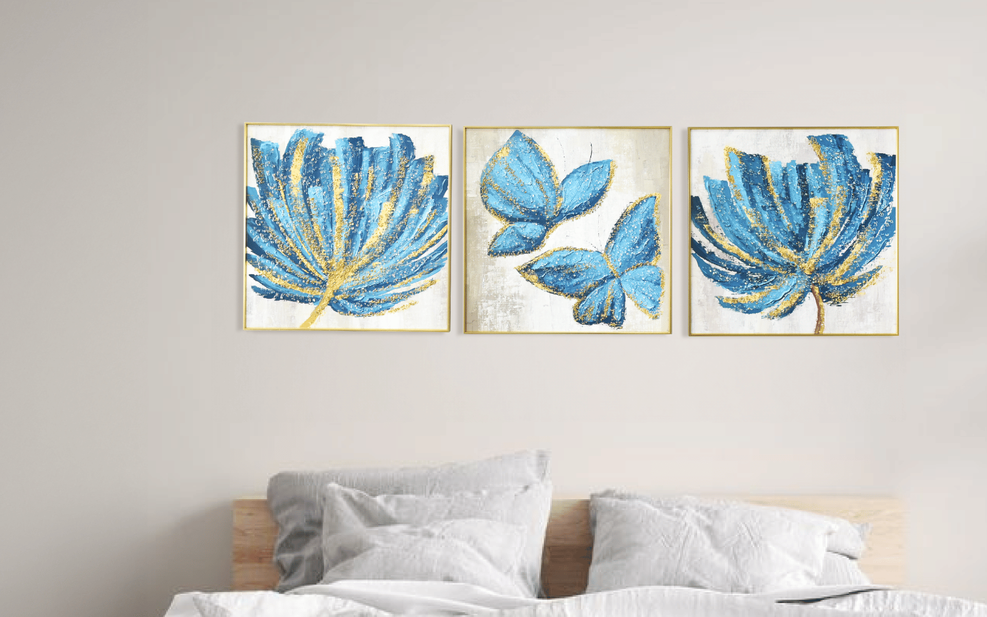 Royaloak Modern Blue Floral Wall Frame