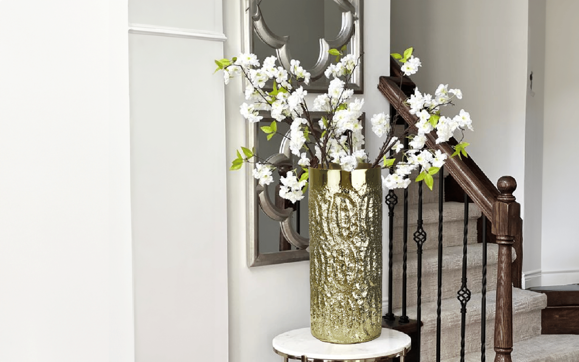 Royaloak Textured Gold Elegance Metal Vases - Set of 2