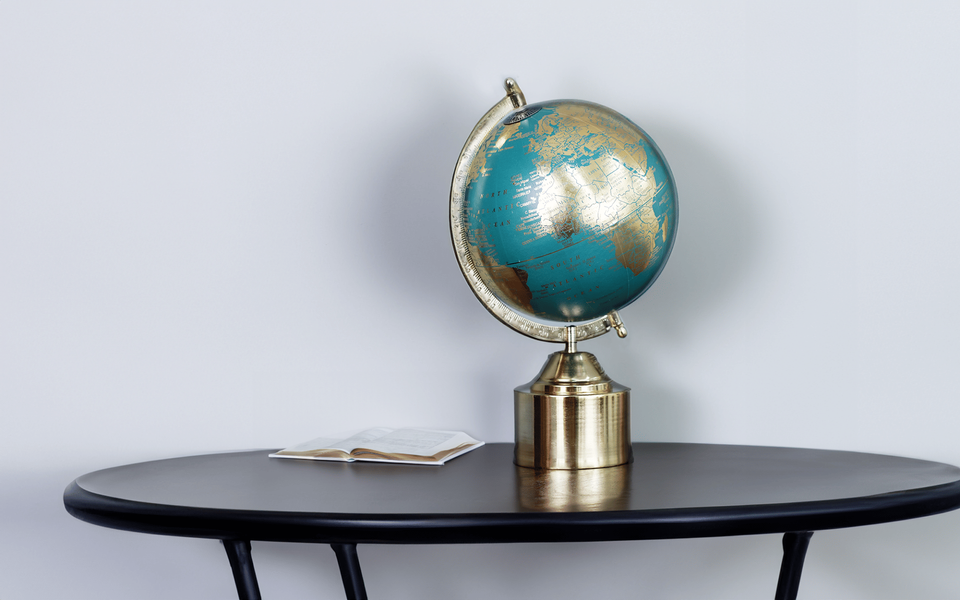 Buy Royaloak Decorative World Globe 8 Inches - Gold & Sea Green online
