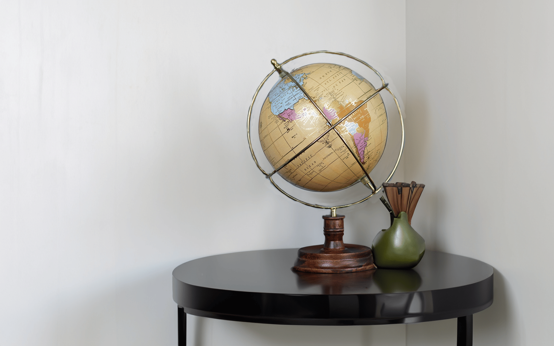 Royaloak Decorative World Globe - Multicolour & Gold