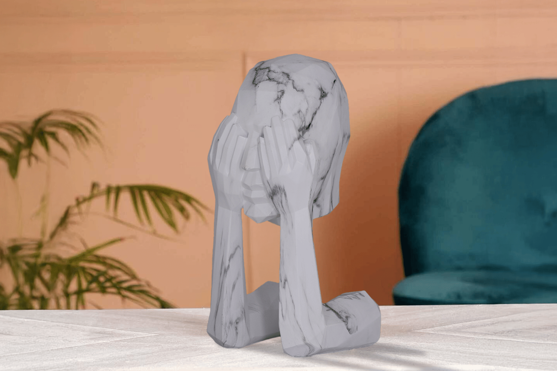 Buy Royaloak See No Evil Geometric Human Face Figurine online