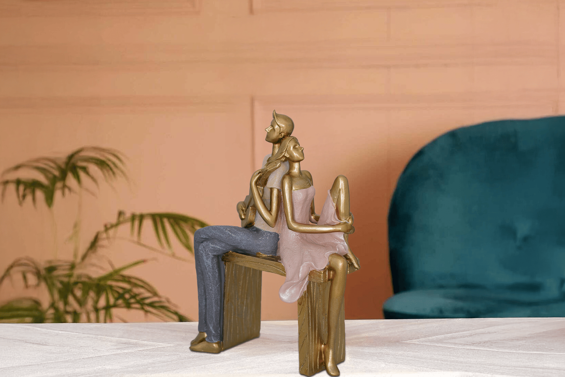 Royaloak Couples Playing Violin Figurine