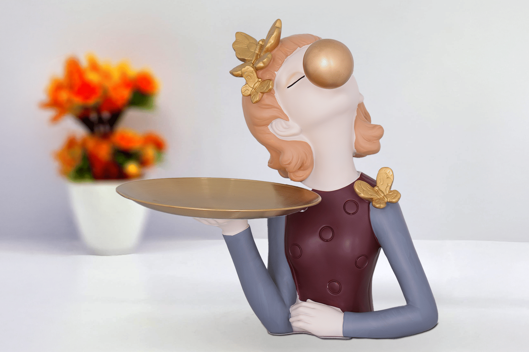 Royaloak Serving Girl Figurine - Wine