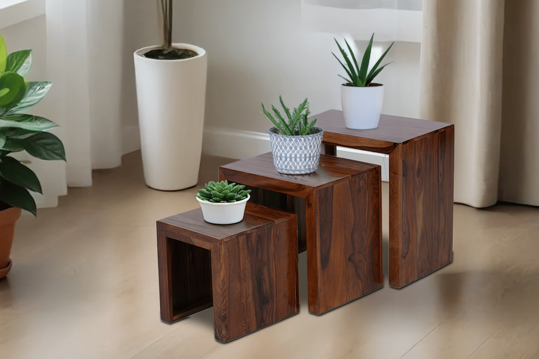 Royaloak Nesting Table Set of 3 - Sheesham Wood