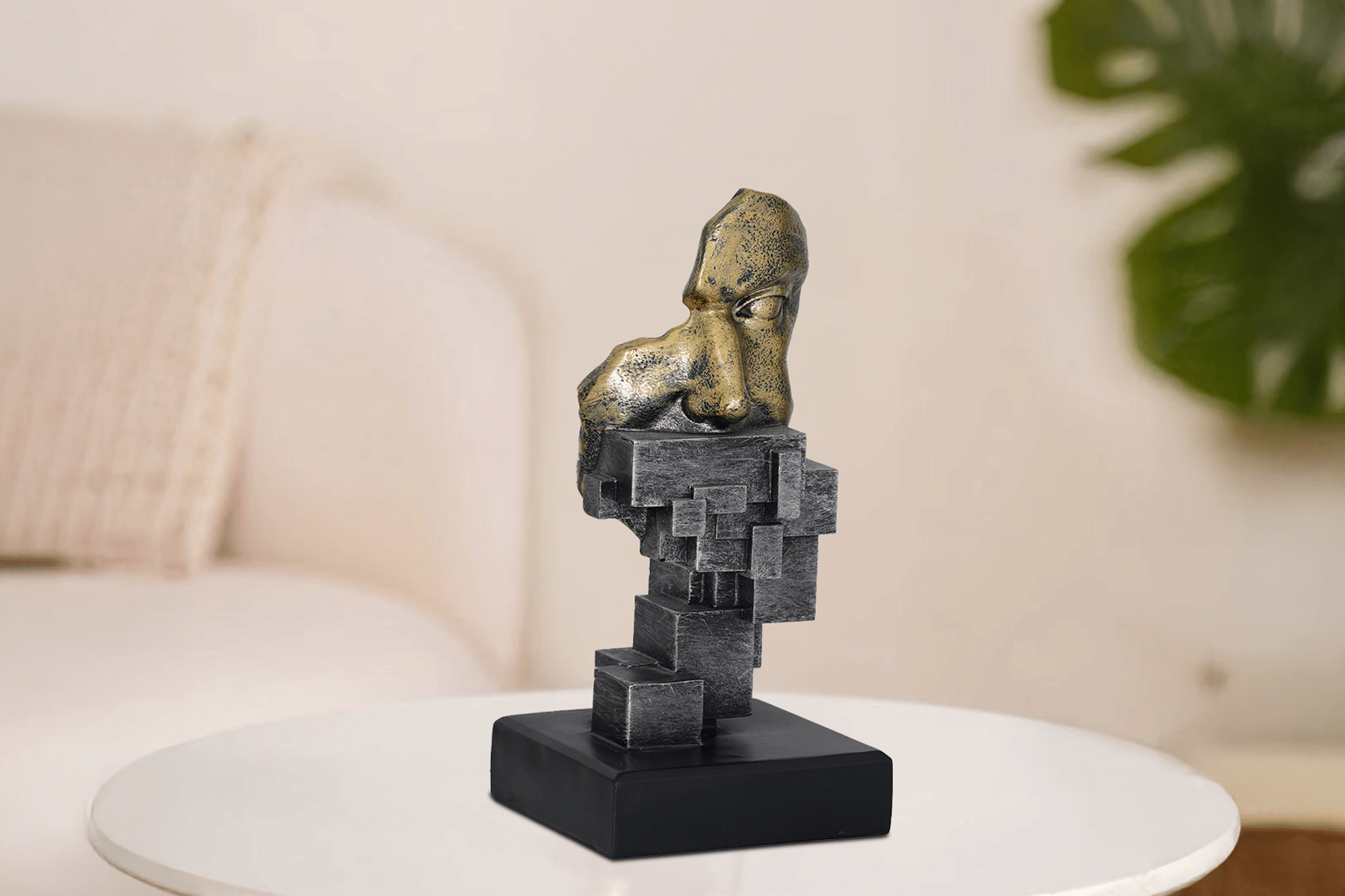 Royaloak Speak No Evil Absrtact Face Figurine