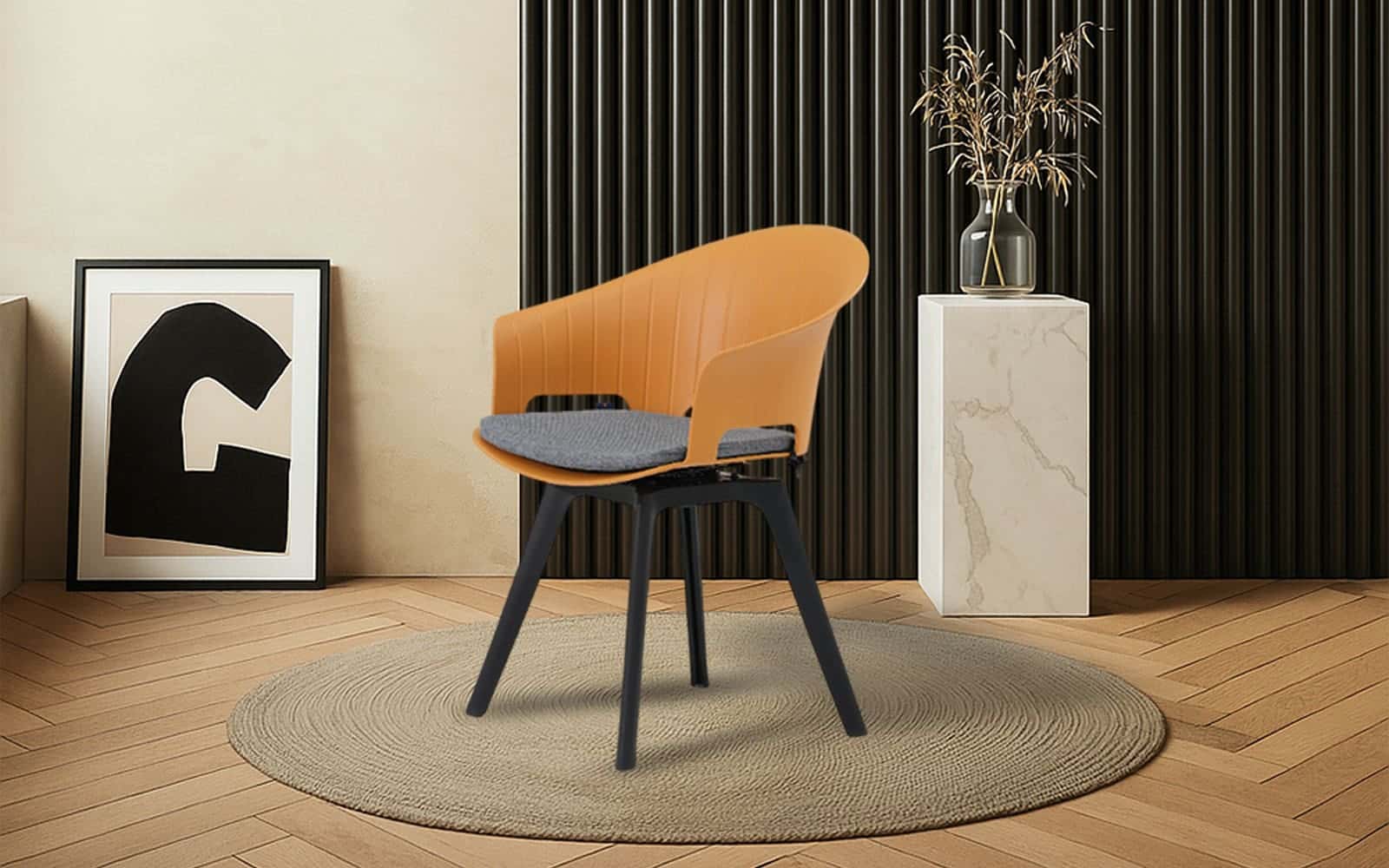 Royaloak Horizon Fiber Chair with Revolving Mechanism